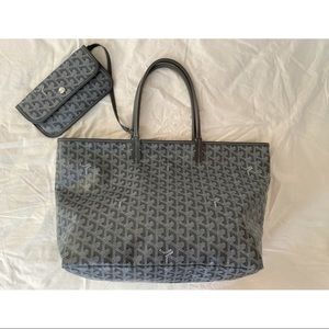 Goyard St Louis PM In Gray Leather Tote